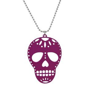 Purple Enamel Sugar Skull Necklace DOD